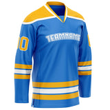 Custom Powder Blue Gold Solid Colour Hockey Jersey