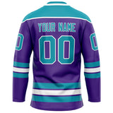 Custom Purple Teal Solid Colour Hockey Jersey