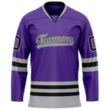 Custom Purple Gray Solid Colour Hockey Jersey