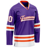 Custom Purple Red Solid Colour Hockey Jersey