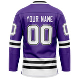 Custom Purple Black Solid Colour Hockey Jersey