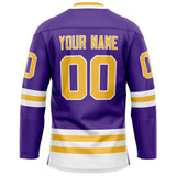 Custom Purple Gold Solid Colour Hockey Jersey