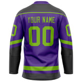 Custom Purple Neon Green Solid Colour Hockey Jersey