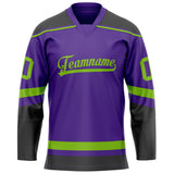 Custom Purple Neon Green Solid Colour Hockey Jersey