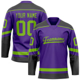 Custom Purple Neon Green Solid Colour Hockey Jersey