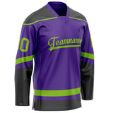 Custom Purple Neon Green Solid Colour Hockey Jersey