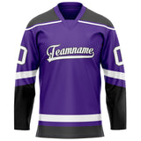 Custom Purple Black Solid Colour Hockey Jersey