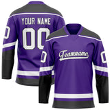 Custom Purple Black Solid Colour Hockey Jersey