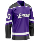 Custom Purple Black Solid Colour Hockey Jersey