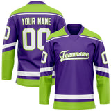 Custom Purple Neon Green Solid Colour Hockey Jersey