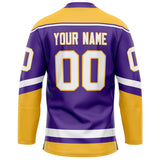 Custom Purple Gold Solid Colour Hockey Jersey