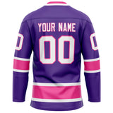 Custom Purple Pink Solid Colour Hockey Jersey