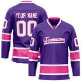 Custom Purple Pink Solid Colour Hockey Jersey