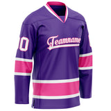 Custom Purple Pink Solid Colour Hockey Jersey