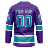 Custom Purple Teal Solid Colour Hockey Jersey