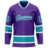 Custom Purple Teal Solid Colour Hockey Jersey