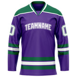 Custom Purple Kelly Green Solid Colour Hockey Jersey