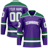 Custom Purple Kelly Green Solid Colour Hockey Jersey