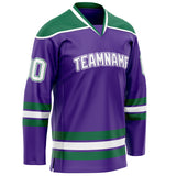 Custom Purple Kelly Green Solid Colour Hockey Jersey