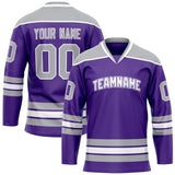 Custom Purple Gray Solid Colour Hockey Jersey