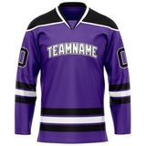 Custom Purple Black Solid Colour Hockey Jersey