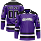 Custom Purple Black Solid Colour Hockey Jersey