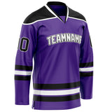 Custom Purple Black Solid Colour Hockey Jersey