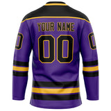 Custom Purple Black Solid Colour Hockey Jersey