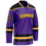 Custom Purple Black Solid Colour Hockey Jersey