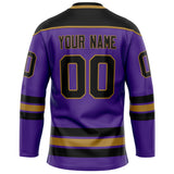 Custom Purple Old Gold Solid Colour Hockey Jersey