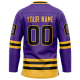 Custom Purple Gold Solid Colour Hockey Jersey