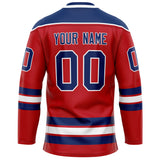 Custom Red Navy Solid Colour Hockey Jersey