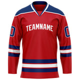 Custom Red Navy Solid Colour Hockey Jersey