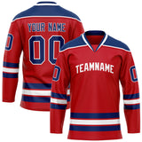 Custom Red Navy Solid Colour Hockey Jersey