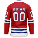 Custom Red Navy Solid Colour Hockey Jersey