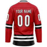 Custom Red Black Solid Colour Hockey Jersey