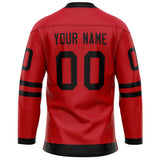 Custom Red Black Solid Colour Hockey Jersey