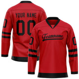 Custom Red Black Solid Colour Hockey Jersey