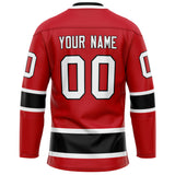 Custom Red Black Solid Colour Hockey Jersey