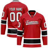 Custom Red Black Solid Colour Hockey Jersey