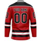 Custom Red Black Solid Colour Hockey Jersey