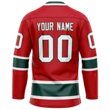 Custom Red Kelly Green Solid Colour Hockey Jersey