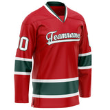 Custom Red Kelly Green Solid Colour Hockey Jersey