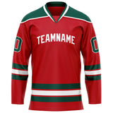 Custom Red Kelly Green Solid Colour Hockey Jersey