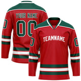 Custom Red Kelly Green Solid Colour Hockey Jersey