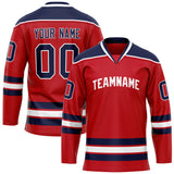 Custom Red Navy Solid Colour Hockey Jersey