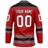 Custom Red Black Solid Colour Hockey Jersey