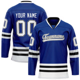 Custom Royal Black Solid Colour Hockey Jersey