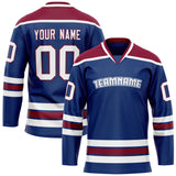 Custom Royal Crimson Solid Colour Hockey Jersey