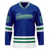 Custom Royal Kelly Green Solid Colour Hockey Jersey